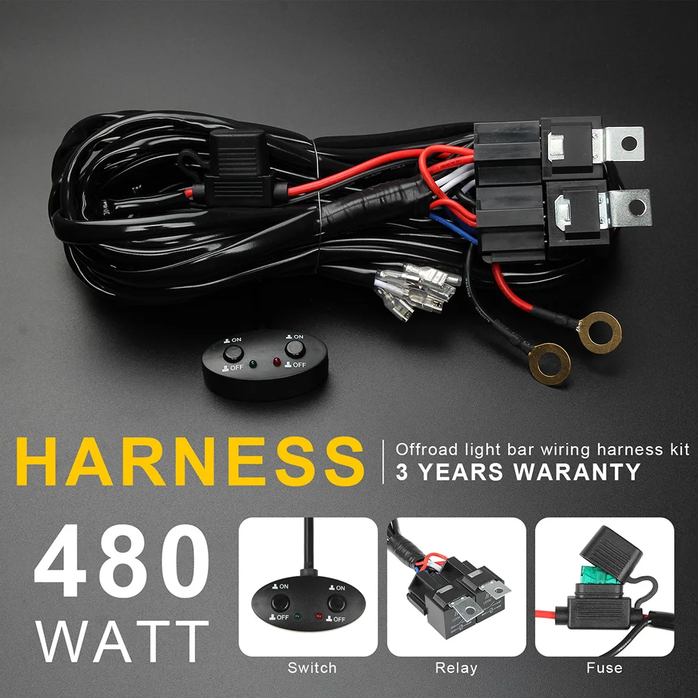 Wiring Harness 2 Lead 40A 12V Relay Light Control Push Button Switch LED Light Bar Wire Harness Driving Fog Work Light Wire Kit
Wiring Harness 2 Lead 40A 12V Relay Light Control Push Button Switch LED Light Bar Wire Harness Driving Fog Work Light Wire Kit