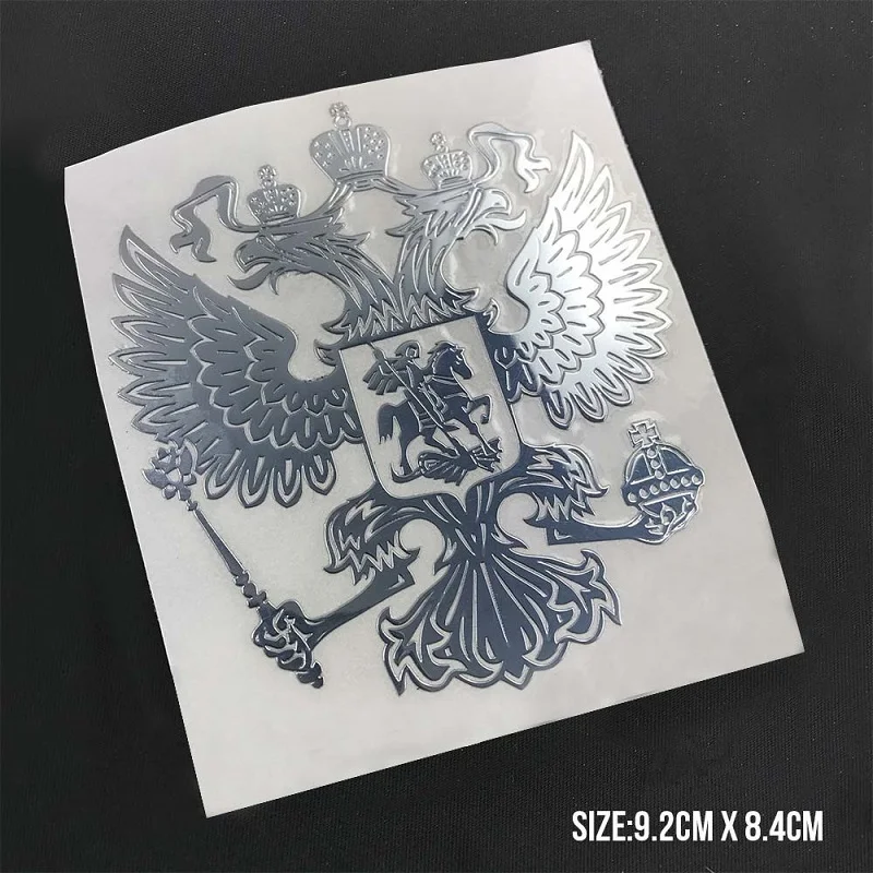 Coat of Arms Russia Nickel Metal Car Stickers Decals Russian Federation Eagle Emblem for Styling | Автомобили и мотоциклы