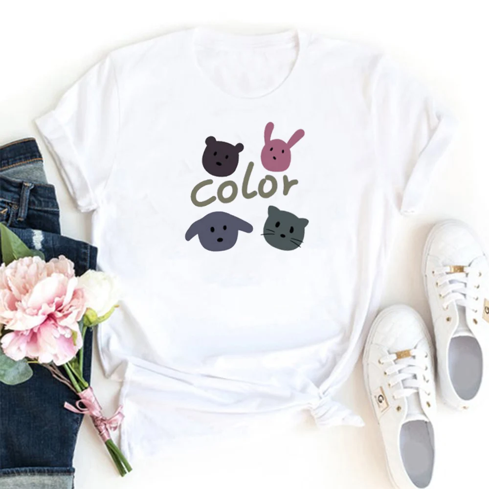 Color Cute Cartoons T Shirt for Women Streetwear Womens Tshirts Casual White Round Neck Top Tee Shirt Femme Fashion Aesthetic
Color Cute Cartoons T Shirt for Women Streetwear Womens Tshirts Casual White Round Neck Top Tee Shirt Femme Fashion Aesthetic