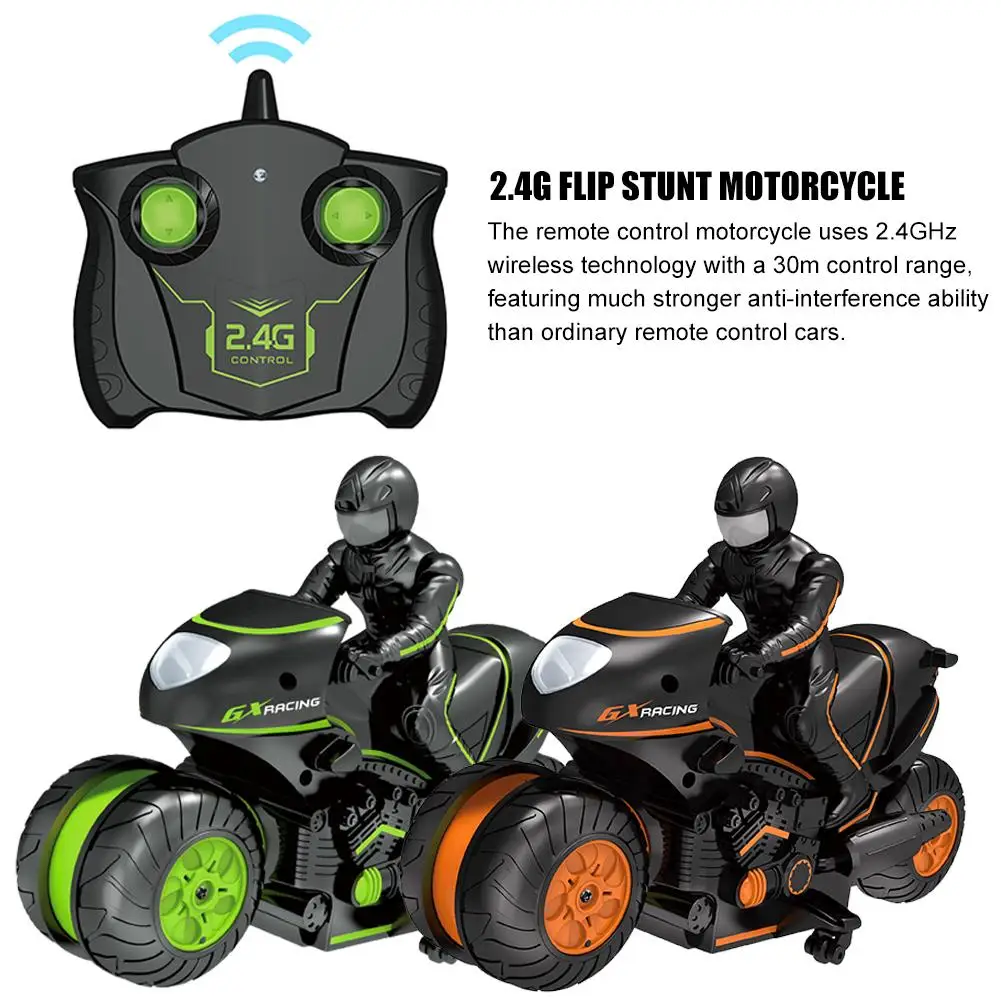 Игрушечный мотоцикл с дистанционным управлением перезаряжаемый 2 4G RC трюковый