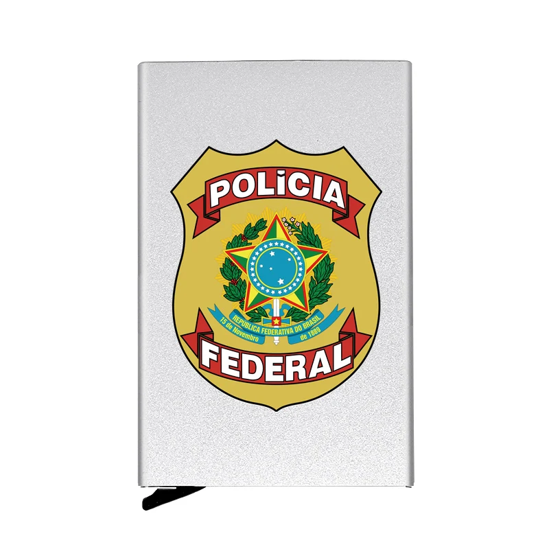 High Quality Brasil Polícia Federal Badge Automatic Pop Up Credit Card Holder Cover Rfid Aluminum Pocket Wallet
High Quality Brasil Polícia Federal Badge Automatic Pop Up Credit Card Holder Cover Rfid Aluminum Pocket Wallet