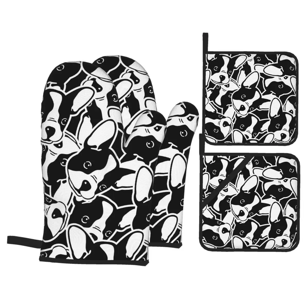 4pcs Kitchen Gloves Insulation Pad Dog Head Of French Bulldog Cooking Microwave Gloves Baking BBQ Oven Potholders Oven Mitts
4pcs Kitchen Gloves Insulation Pad Dog Head Of French Bulldog Cooking Microwave Gloves Baking BBQ Oven Potholders Oven Mitts