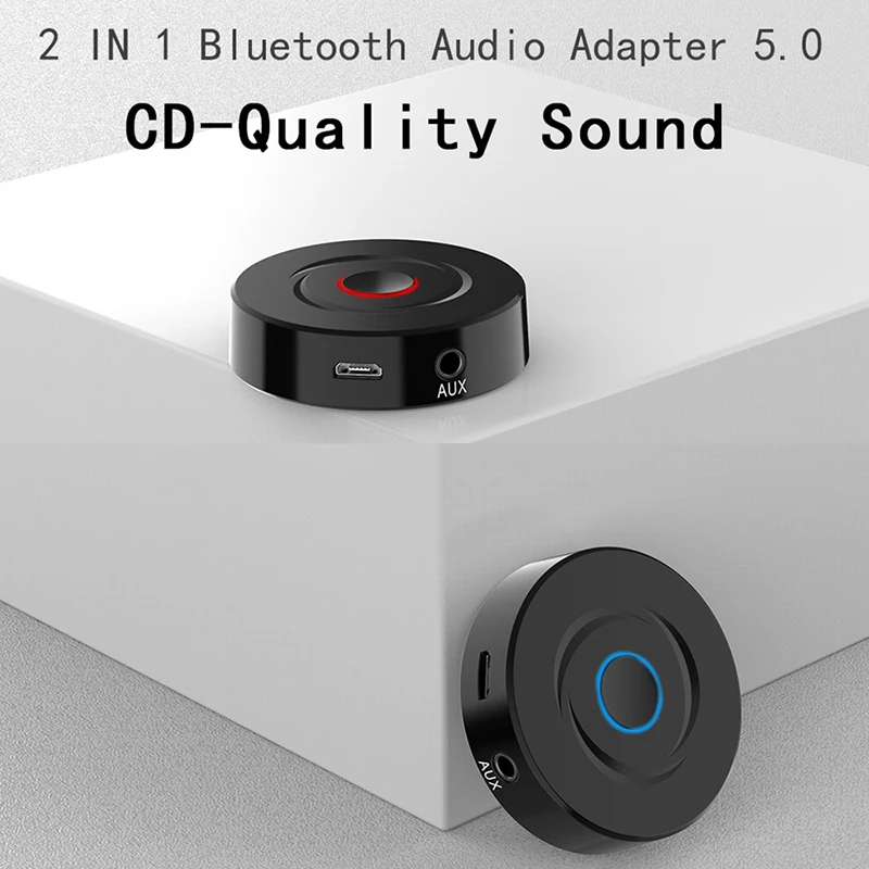 2 в 1 5 0 Bluetooth приемник передатчик 3 мм AUX стерео аудио круглый беспроводной адаптер
