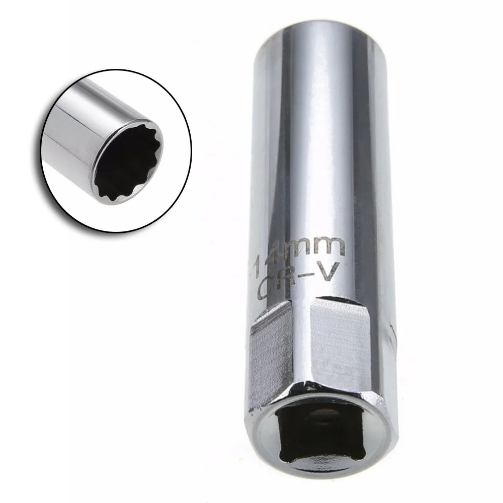 Silver 14mm Spark Plug Socket Sleeve 12 Point Remover Wrench Tool For BMW Nissan Mercedes M156 Peugeot 207 / 307
Silver 14mm Spark Plug Socket Sleeve 12 Point Remover Wrench Tool For BMW Nissan Mercedes M156 Peugeot 207 / 307