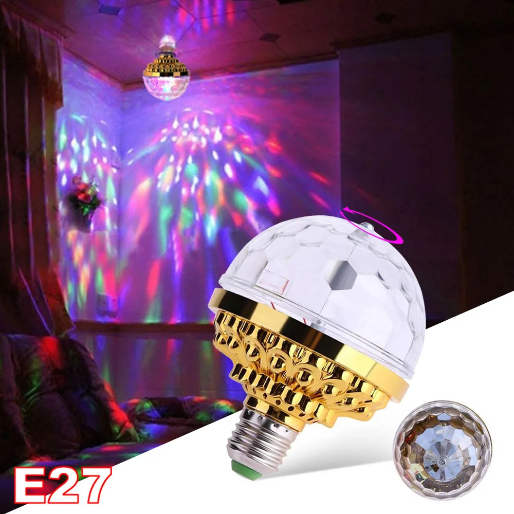 E27 Disco Crystal Ball Bulb 85-265V RGB Rotating Party LED Light Bulb Multi Crystal Disco Stage Lights 6W Household Lighting D30
E27 Disco Crystal Ball Bulb 85-265V RGB Rotating Party LED Light Bulb Multi Crystal Disco Stage Lights 6W Household Lighting D30