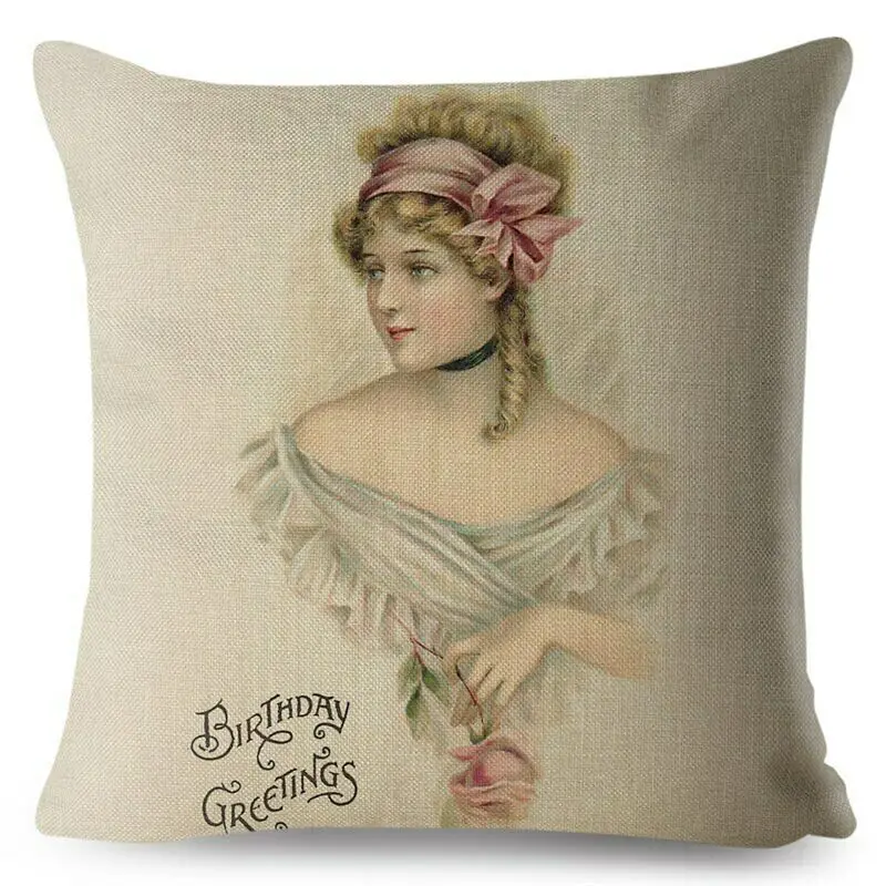 Винтажная хлопковая подушка с принтом
Винтажная хлопковая подушка с принтом