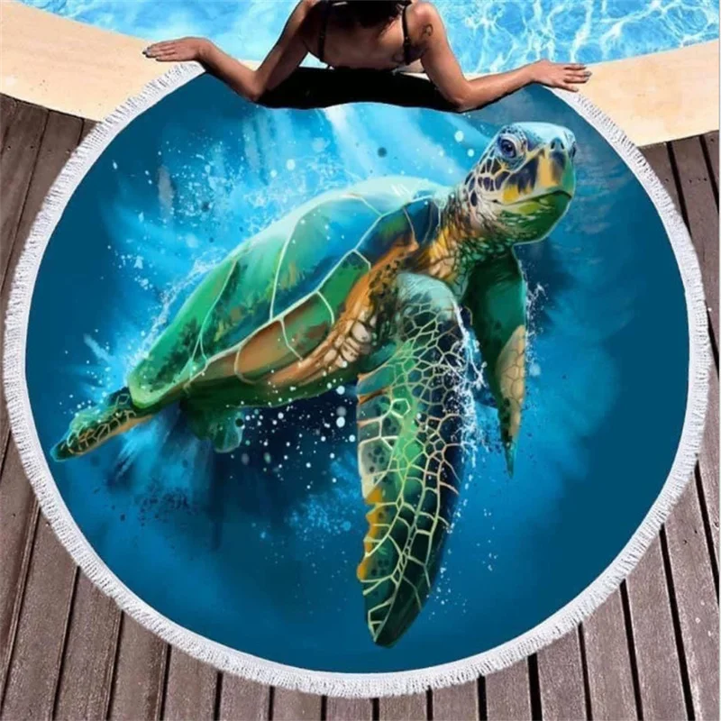 Sea Turtle Printed Round Beach Towel Microfiber Fabric Sand Free Bath Towels Yoga Spa Mat With Tassel Blanket Cover
Sea Turtle Printed Round Beach Towel Microfiber Fabric Sand Free Bath Towels Yoga Spa Mat With Tassel Blanket Cover