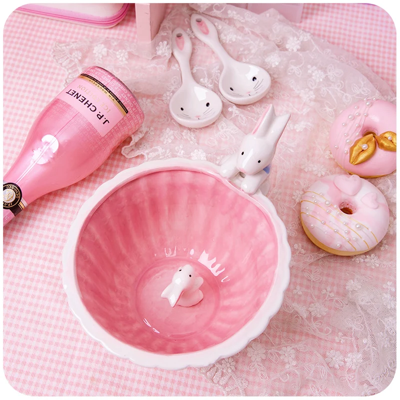 Cute Korean rabbit soup spoon girl dessert bowl spoon strawberry bowl ceramic household tableware set fruit bowl soup spoon
Cute Korean rabbit soup spoon girl dessert bowl spoon strawberry bowl ceramic household tableware set fruit bowl soup spoon