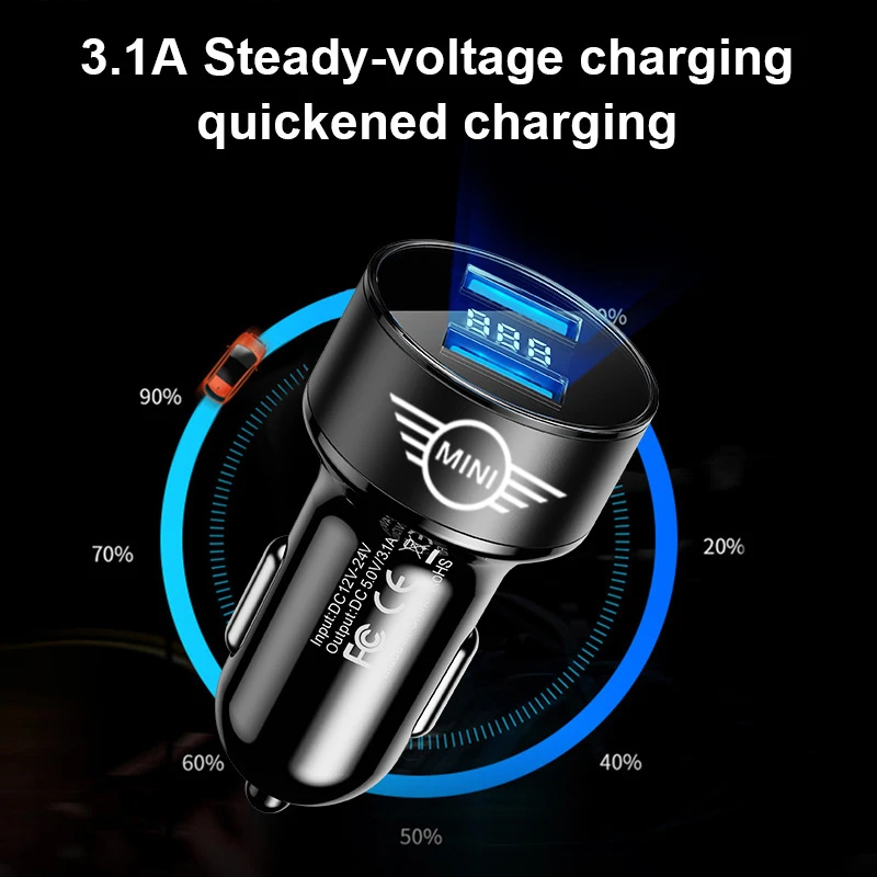 Car Sticker 3.1A Car Charger Auto Fast Car Mobile Phone Charger for MINI COOPER R56 R55 R60 R61 Countryman F55 Car Accessories
Car Sticker 3.1A Car Charger Auto Fast Car Mobile Phone Charger for MINI COOPER R56 R55 R60 R61 Countryman F55 Car Accessories