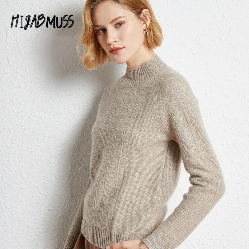 Women's Autumn And Winter New Pure Color Knitted Wool Sweater Pure Wool Loose Cashmere Sweater Half Turtleneck Sweater Ladies
Women's Autumn And Winter New Pure Color Knitted Wool Sweater Pure Wool Loose Cashmere Sweater Half Turtleneck Sweater Ladies