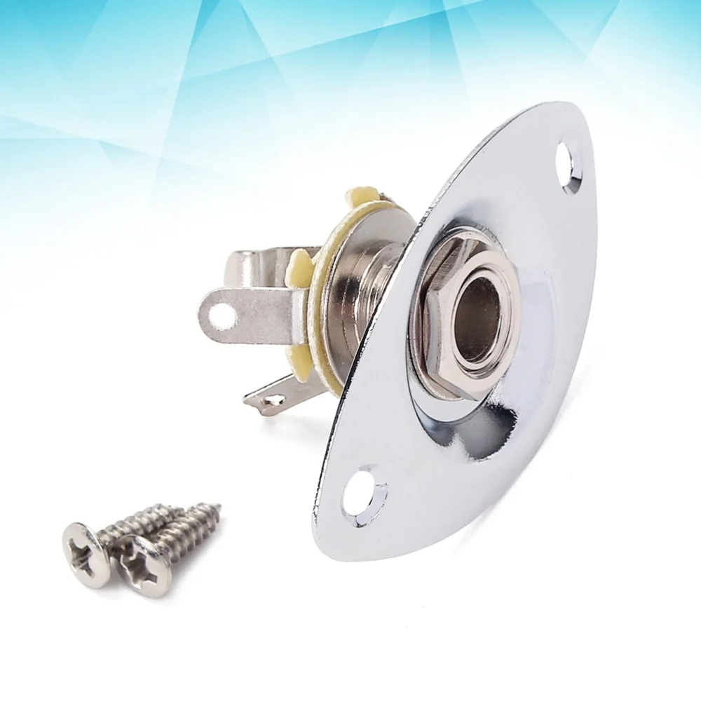 Oval Indented 1/4 Inch Guitar Pickup Output Input Jack Plug Socket 6.35mm With 2 Mounting Screws for Electric Guitar Bass
Oval Indented 1/4 Inch Guitar Pickup Output Input Jack Plug Socket 6.35mm With 2 Mounting Screws for Electric Guitar Bass