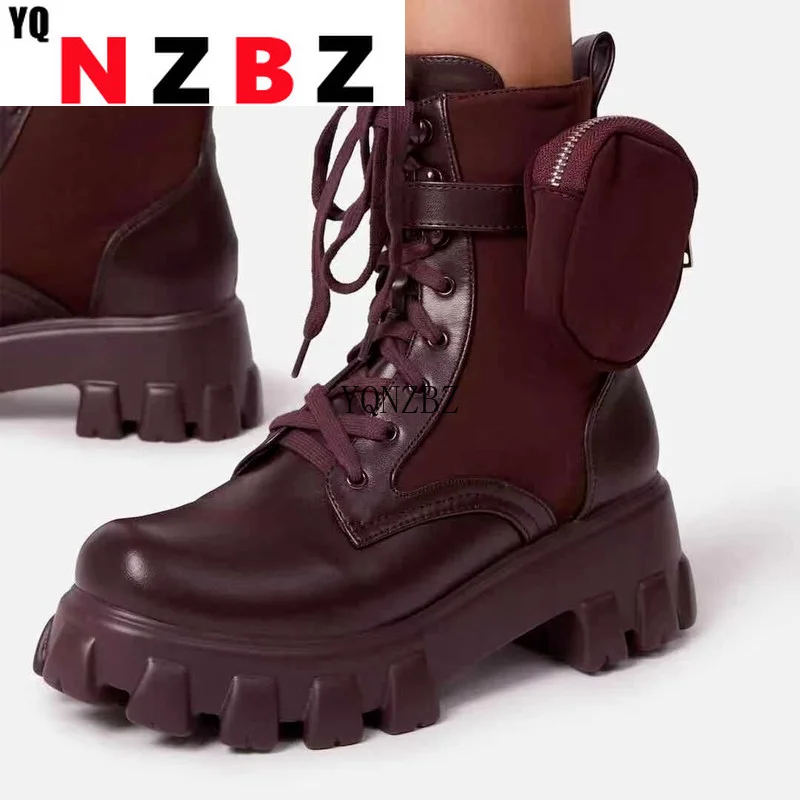Black Punk Ankle Platform Motorcycle Martin Boots Women Lace Up Chunky Heel Belt Buckle Pocket Designer Shoes Women Plus Size43
Black Punk Ankle Platform Motorcycle Martin Boots Women Lace Up Chunky Heel Belt Buckle Pocket Designer Shoes Women Plus Size43