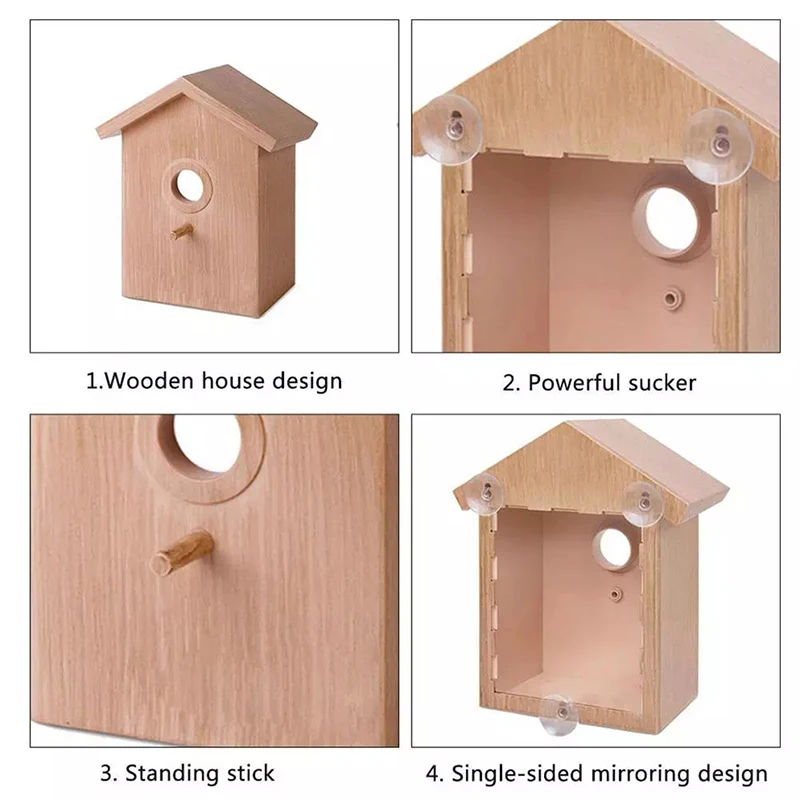 Wood Bird Nests Outdoor Suction Cup Visible Bird Home Garden Window Birdhouse Dispenser Food Container House Bird Feeder 
Wood Bird Nests Outdoor Suction Cup Visible Bird Home Garden Window Birdhouse Dispenser Food Container House Bird Feeder