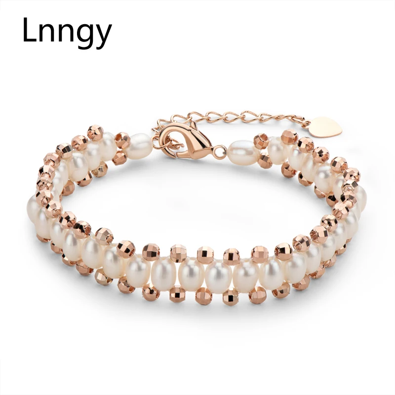 Lnngy 14K Gold Filled Pearl Bracelet Natural Freshwater 4-5mm Oval Pearl Rose Gold Color Chain Bracelet Women Charm Jewelry Gift
Lnngy 14K Gold Filled Pearl Bracelet Natural Freshwater 4-5mm Oval Pearl Rose Gold Color Chain Bracelet Women Charm Jewelry Gift