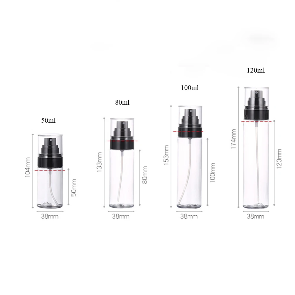 1 Pcs 50/80/100/120ml Transparent Pet Empty Spray Bottle Plastic Refillable Container Empty Cosmetic Containers
1 Pcs 50/80/100/120ml Transparent Pet Empty Spray Bottle Plastic Refillable Container Empty Cosmetic Containers