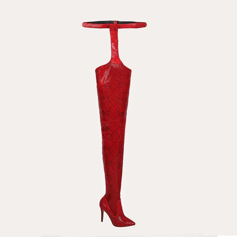 Women's sexy SNAKE BELT thin high heeled boots simple fashion elastic thin boots super high heel
Women's sexy SNAKE BELT thin high heeled boots simple fashion elastic thin boots super high heel