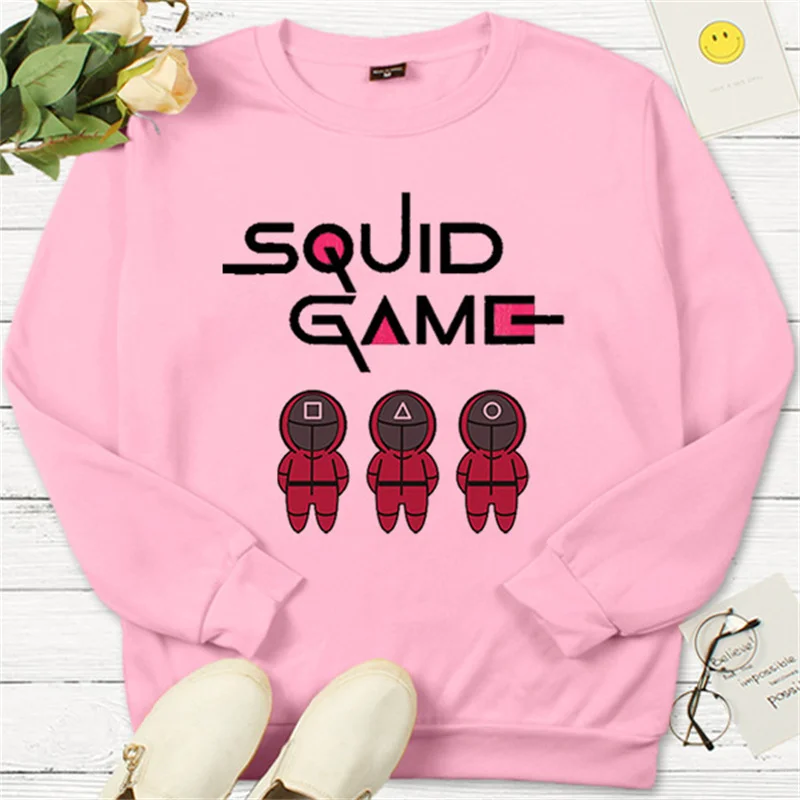 Women Squid Game Print Harajuku Gray Sweatshirts Oversize Long Sleeve O Neck Loose Pullovers Female Tops sudadera mujerg
Women Squid Game Print Harajuku Gray Sweatshirts Oversize Long Sleeve O Neck Loose Pullovers Female Tops sudadera mujerg