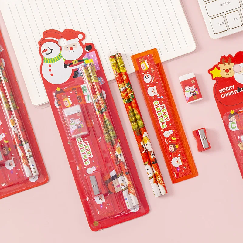 Christmas Stationery Set Pencil Soft Ruler Eraser Pencil Sharpener Five Piece Gift Set Toddler Prizes Student Stationery
Christmas Stationery Set Pencil Soft Ruler Eraser Pencil Sharpener Five Piece Gift Set Toddler Prizes Student Stationery