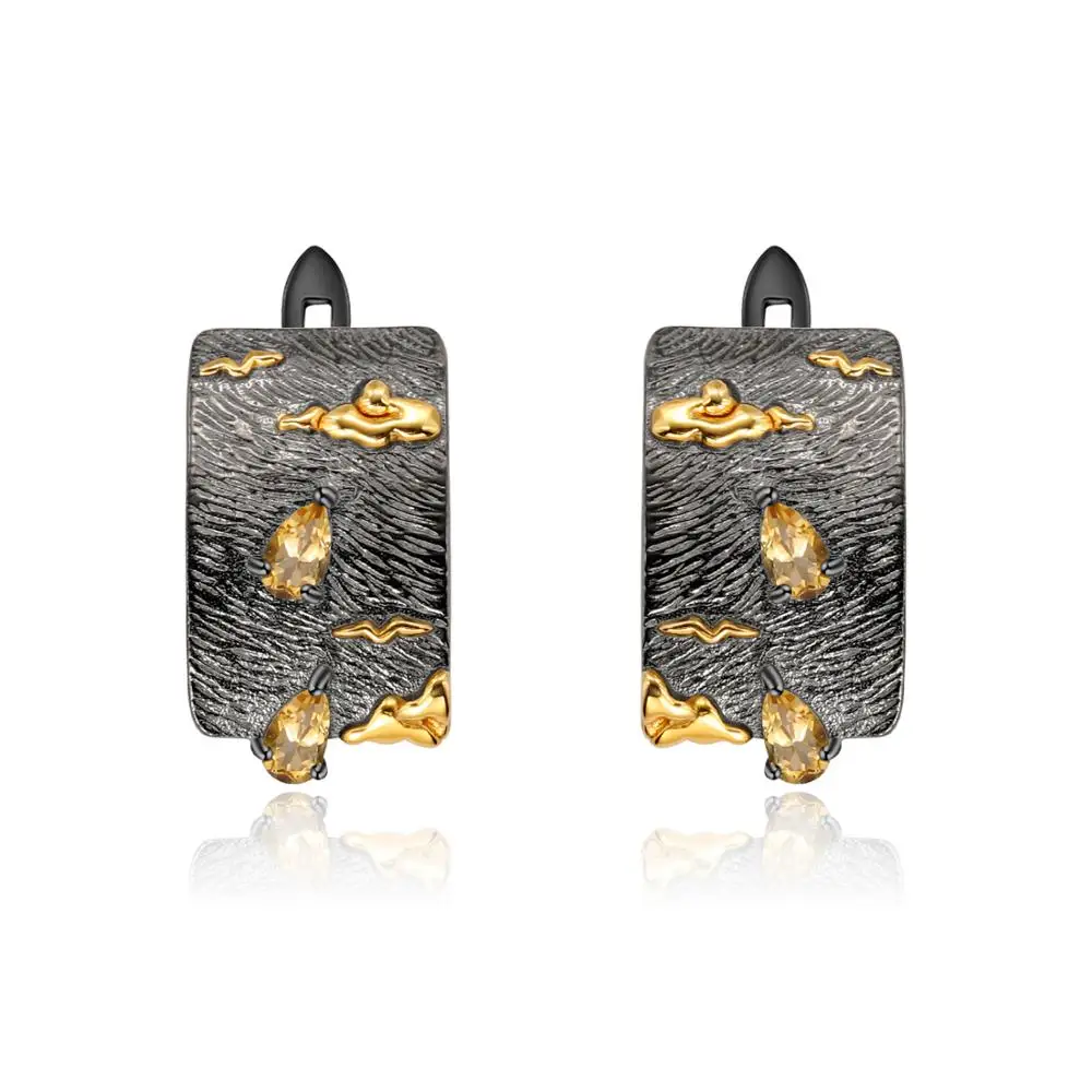 GEM'S BALLET Natural Citrine Gemstone Women's Clip Earrings 925 Sterling Silver Handmade Clouds Sea Swallows Art Jewelry
GEM'S BALLET Natural Citrine Gemstone Women's Clip Earrings 925 Sterling Silver Handmade Clouds Sea Swallows Art Jewelry