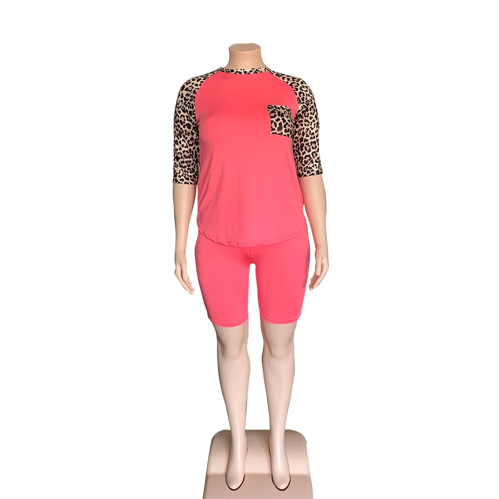 2021 New Fashion Push Size Female Suit Comfortable Casual Solid Color Leopard Print Splicing Short-sleeved Two Piece Set Women
2021 New Fashion Push Size Female Suit Comfortable Casual Solid Color Leopard Print Splicing Short-sleeved Two Piece Set Women