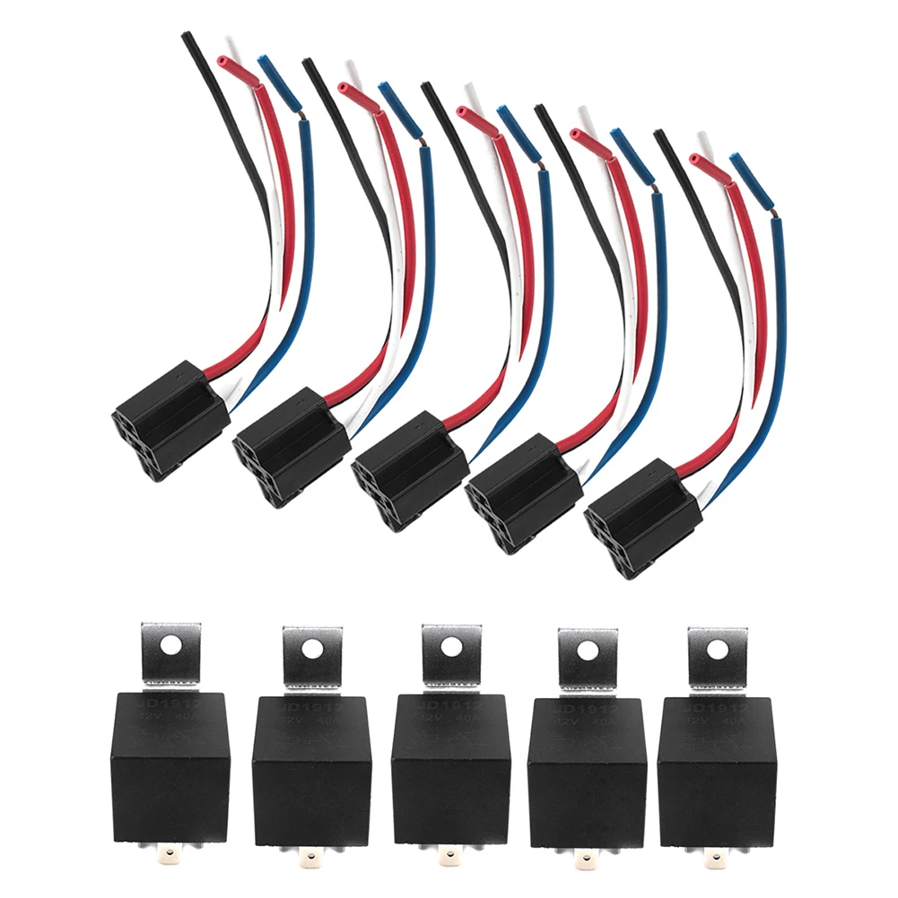5x Waterproof Automotive Relay 12V DC 40A 4-Pin Tinned Copper Terminal Car Relay + 5x Relay Socket Car Styling Accessory
5x Waterproof Automotive Relay 12V DC 40A 4-Pin Tinned Copper Terminal Car Relay + 5x Relay Socket Car Styling Accessory