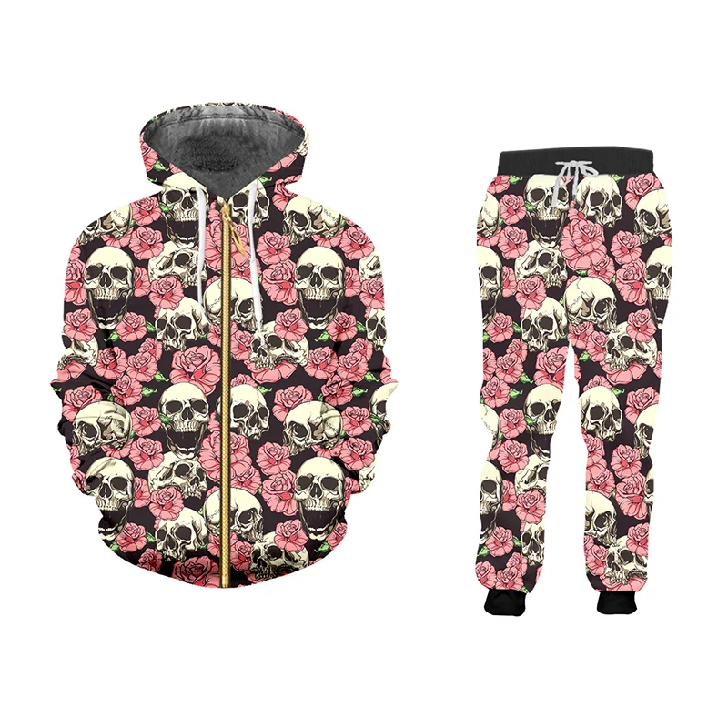 Men's Set Casual 2 Piece Sets Skull 3D Print Harajuku Hoodies And Jogging Pants Pink Flowers Oversize Women Tracksuit Wholesale
Men's Set Casual 2 Piece Sets Skull 3D Print Harajuku Hoodies And Jogging Pants Pink Flowers Oversize Women Tracksuit Wholesale