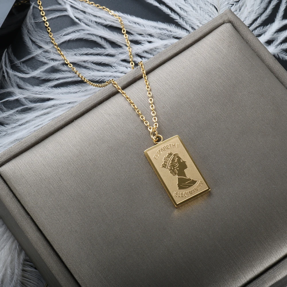 ZMFashion Retro Queen Square Coin Necklace Simple Men Women Portrait Stainless Steel Chain Necklaces Clavicle Jewelry
ZMFashion Retro Queen Square Coin Necklace Simple Men Women Portrait Stainless Steel Chain Necklaces Clavicle Jewelry