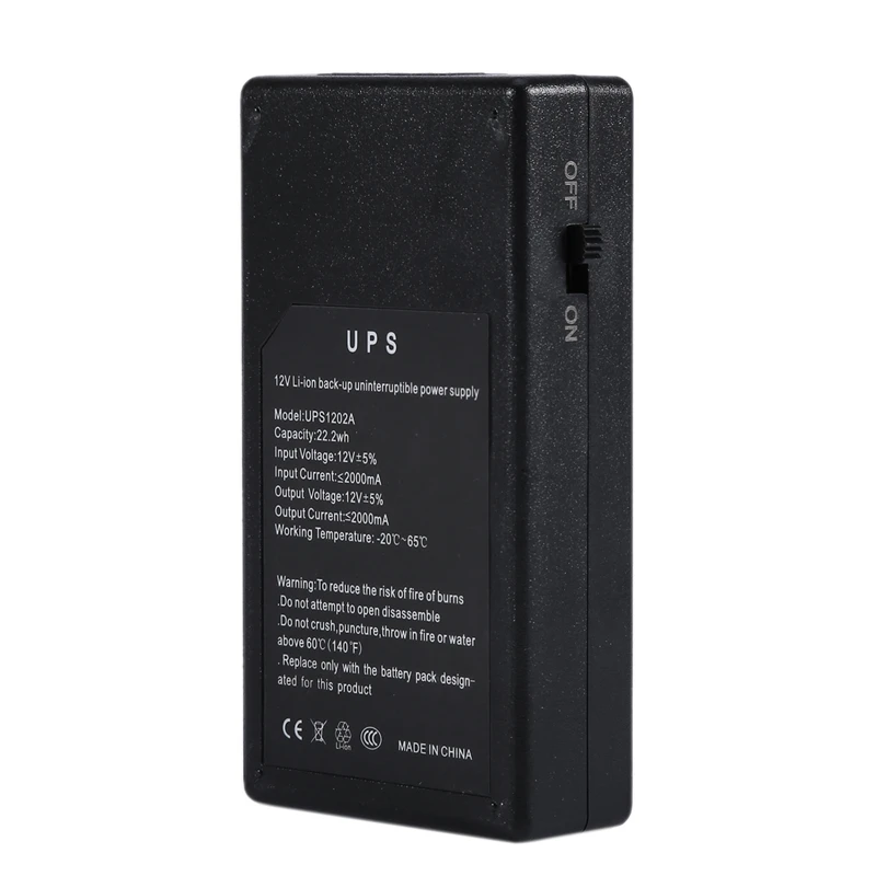 12V2A 22 2 Вт UPS источник бесперебойного питания резервного мини батарея для камеры