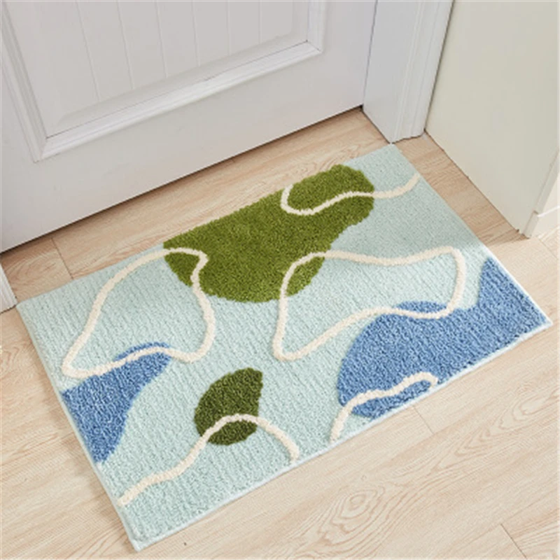 

Eovna Non-slip Bathroom Floor Mats Bath Rug Flocking Toilet Entrance Mat Absorbent Foot Mats Quick-drying Door Mats Household