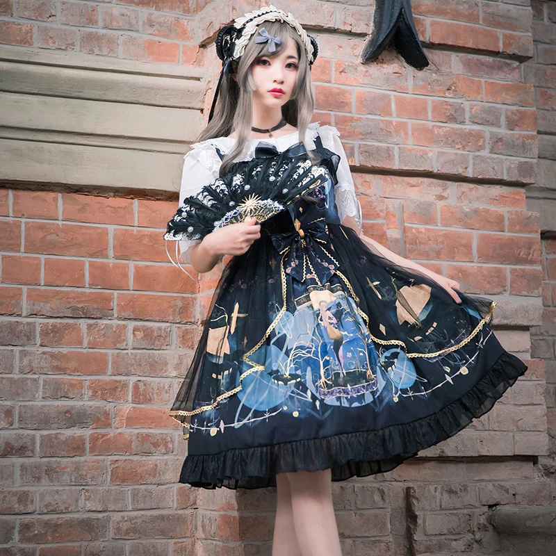 Palace princess tea party gothic dress vintage bowknot cute printing victorian dress kawaii girl gothic lolita jsk loli cosplay
Palace princess tea party gothic dress vintage bowknot cute printing victorian dress kawaii girl gothic lolita jsk loli cosplay