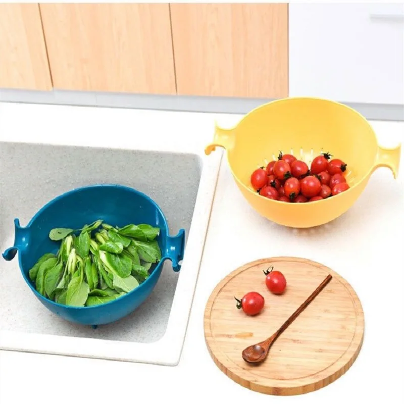 Double-layer rotating drain basket two-color fruit basket plastic washing basket kitchen utensils creative storage basket
Double-layer rotating drain basket two-color fruit basket plastic washing basket kitchen utensils creative storage basket