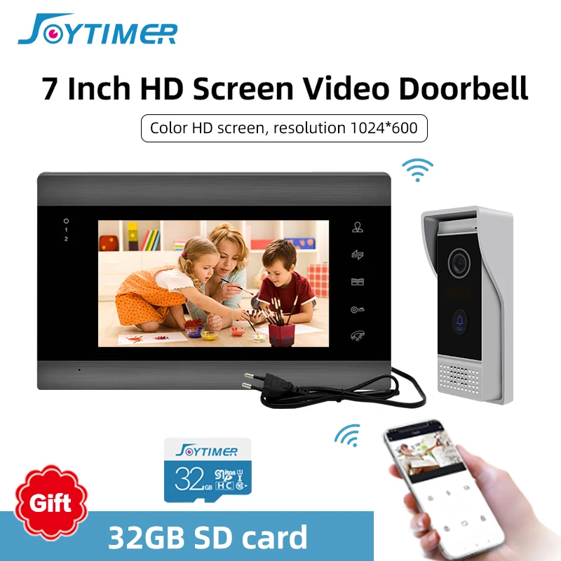 Видеодомофон Joytimer Tuya Smart Home устройство для обнаружения движения 7-дюймовый экран