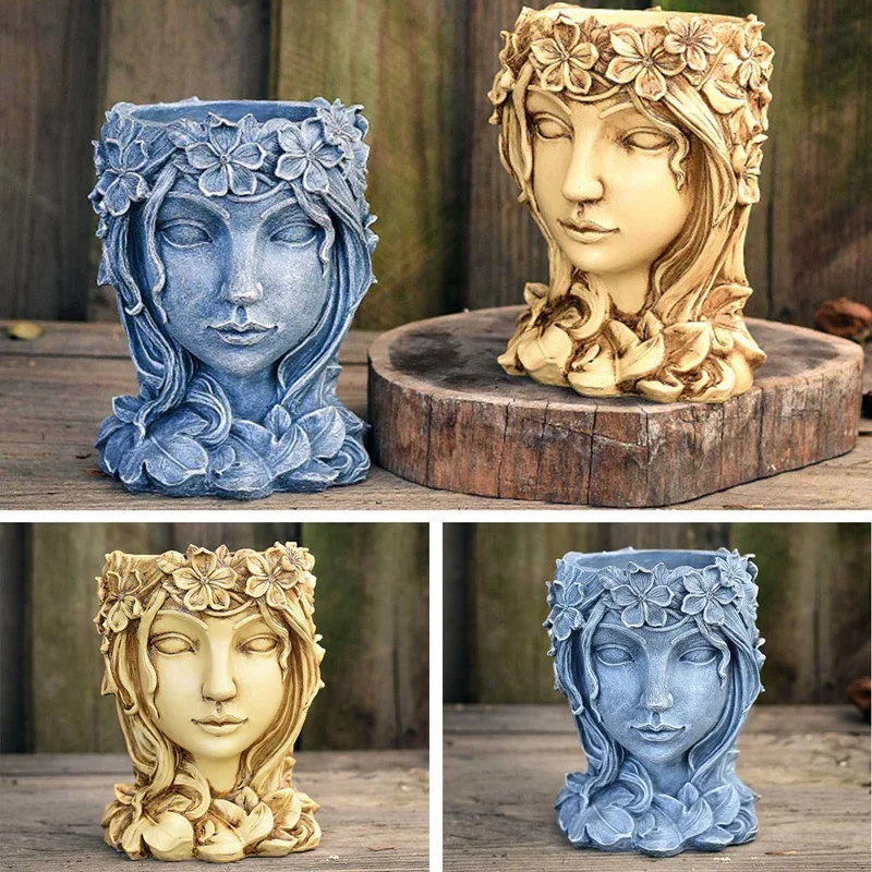 Statue Goddess Flower Pots Head Girl Succulent Flower Pot Retro Vase Home Decoration Garden Planter Tabletop Decor Resin Pots
Statue Goddess Flower Pots Head Girl Succulent Flower Pot Retro Vase Home Decoration Garden Planter Tabletop Decor Resin Pots