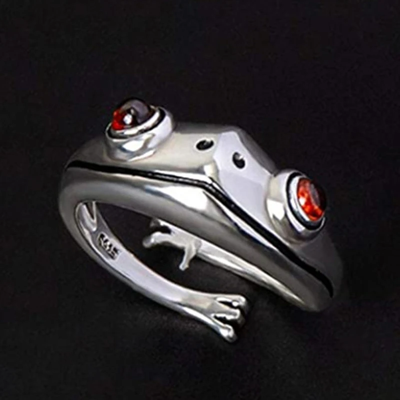 3Styles Cute Retro Personality Creative Animal Silver Frog Ring Unisex Red Garnet Stone Adjustable Rings For Women
3Styles Cute Retro Personality Creative Animal Silver Frog Ring Unisex Red Garnet Stone Adjustable Rings For Women