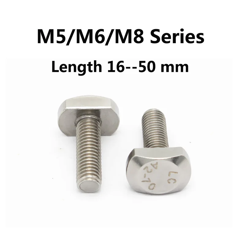 T Head Screw Bolts M5 M6 M8 304 Stainless Steel Metric Thread T Shape Square Hammer Head Type Screw Bolt Fastener chute T-bolt
T Head Screw Bolts M5 M6 M8 304 Stainless Steel Metric Thread T Shape Square Hammer Head Type Screw Bolt Fastener chute T-bolt