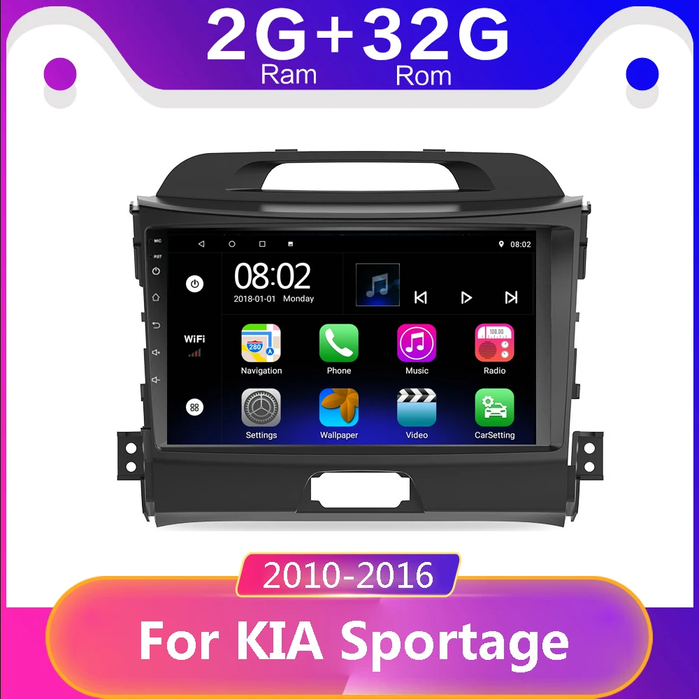 9 дюймов 2din Android 1 Авторадио головное устройство для 2010 2011 2012 2013 2014 2015 KIA Sportage аудио