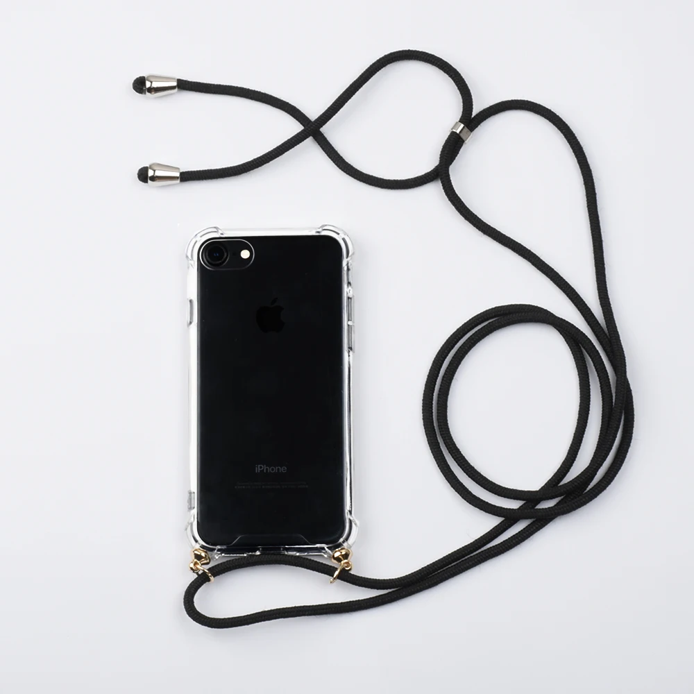 Прозрачный чехол из ТПУ с краями для iPhone XS Max XR X 10 шнур Кроссбоди на шнурке