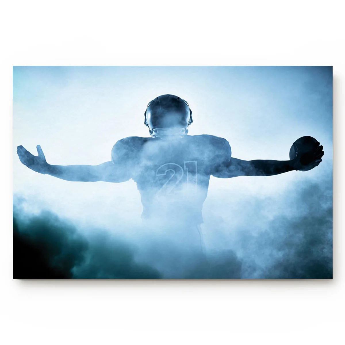 Фото Американский футбол игра спортивный шлем плеер конкурент дым - купить