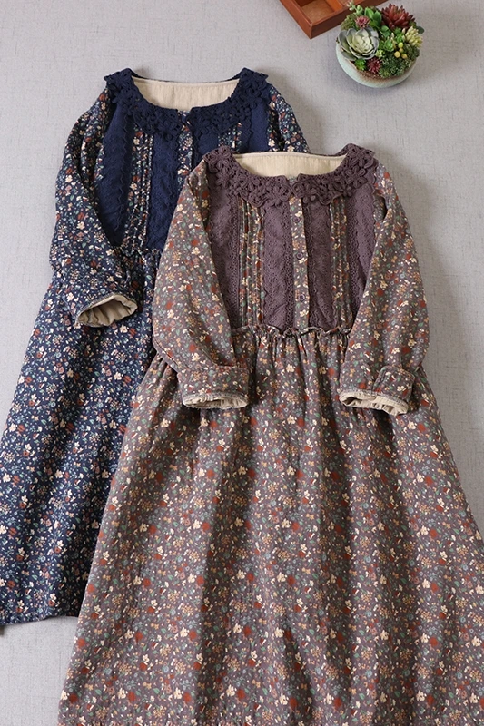 Japanese Mori Girl Printing Dyeing Floral Dress Loose Embroidered Lace Collar Fungus Waist Pullover Dress Female
Japanese Mori Girl Printing Dyeing Floral Dress Loose Embroidered Lace Collar Fungus Waist Pullover Dress Female