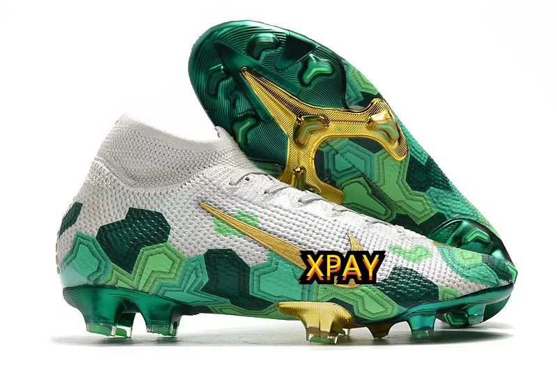 

2021 Mens Chuteiras Mercurial Superfly Neym VII 7 Elite NJR Knit 360 FG CR7 Football Boots Mbapp High Ankle Soccer Cleats Shoes