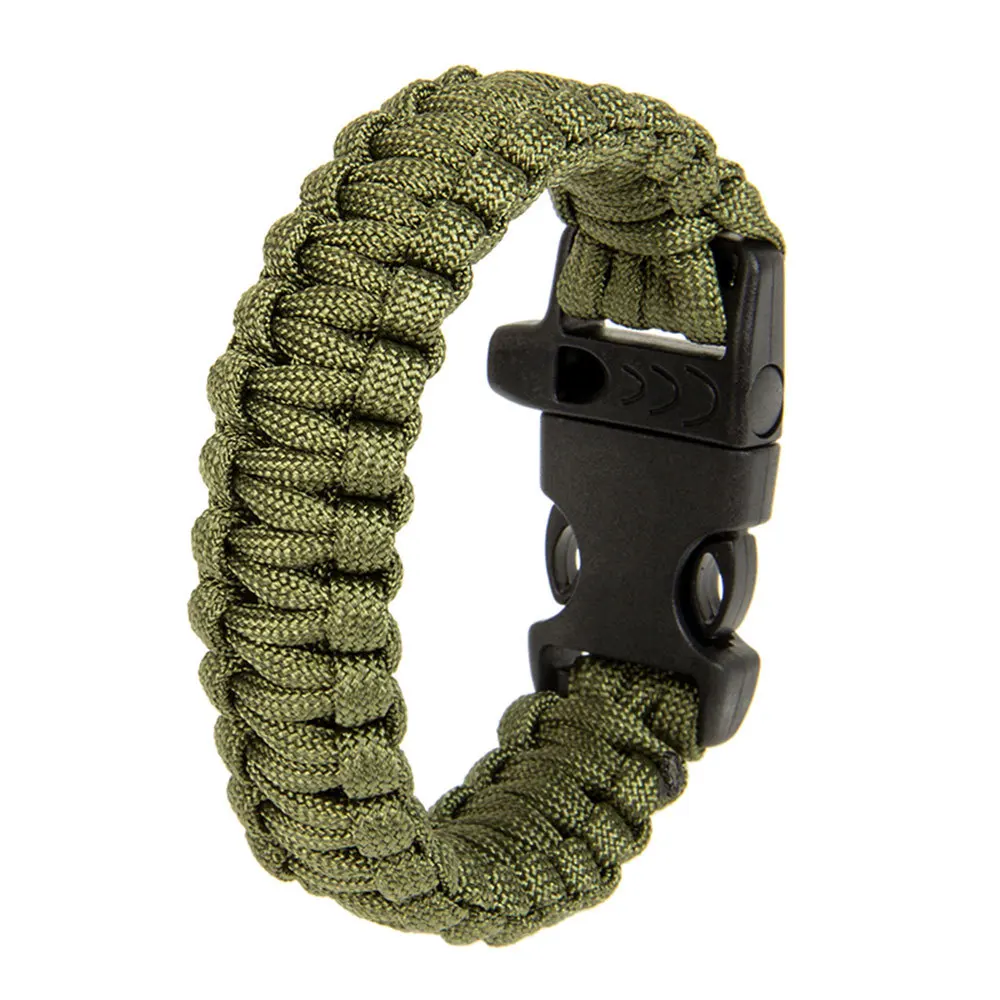 

Outdoor Survival Bracelet for Men Women Braided Paracord Camping Hiking Rescue Emergency Rope Bangles Compass Whistle Knife CSV