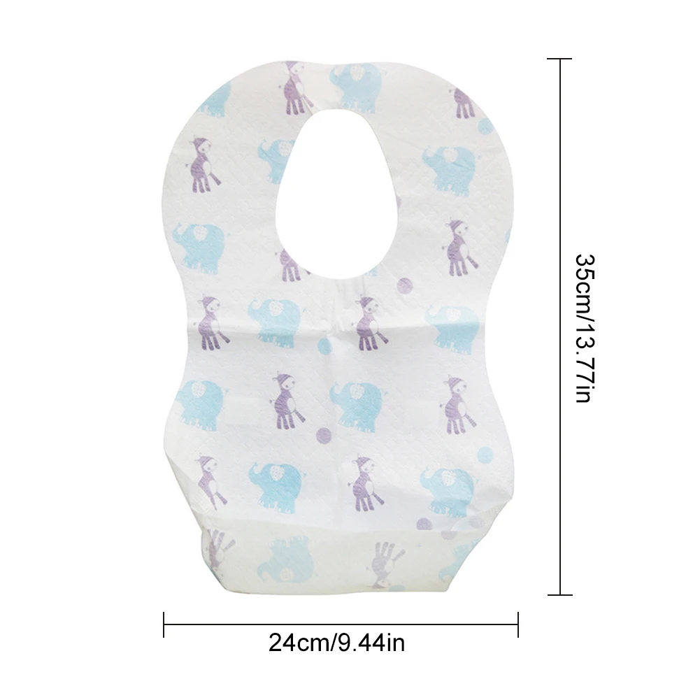 

20pcs/lot Sterile Disposable Bib Children Baby Waterproof Eat Bibs With Pocket Baby Kid Scarf Bib Saliva Towel Bib Convenient