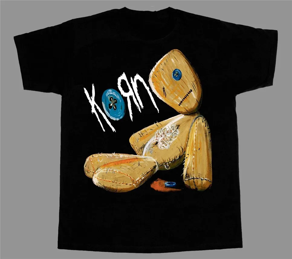 Новинка черная футболка с коротким рукавом принтом Korn Issues Rock Band высокого