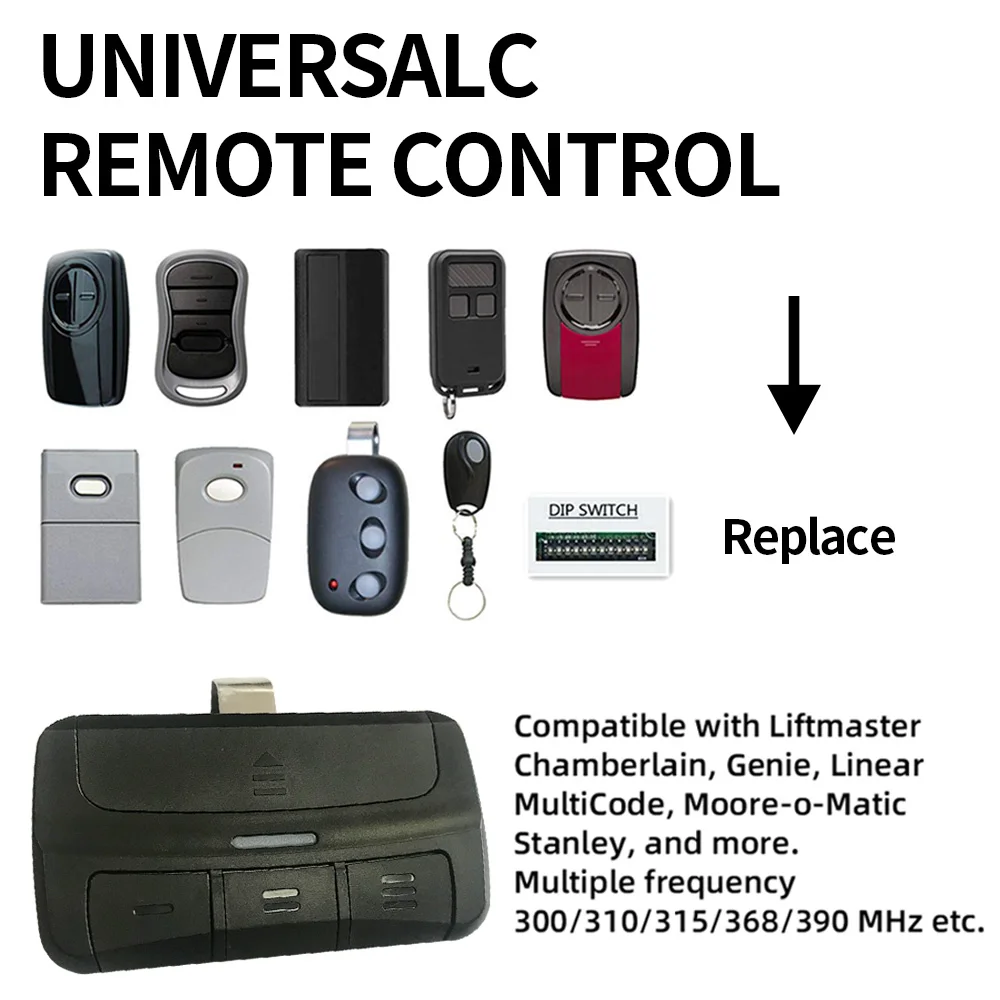 Garage Door Remote Control, Replacement for Liftmaster Chamberlain 371LM, 373LM, 375LM, 375UT, 971LM, 973LM, 893MAX
Garage Door Remote Control, Replacement for Liftmaster Chamberlain 371LM, 373LM, 375LM, 375UT, 971LM, 973LM, 893MAX