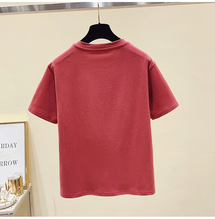 Houthion Cotton Printing Women's T-shirt Short Sleeve Top Plus Size New Korean Loose Fashion Tshirt Casual O-neck T Shirt Summer
Houthion Cotton Printing Women's T-shirt Short Sleeve Top Plus Size New Korean Loose Fashion Tshirt Casual O-neck T Shirt Summer