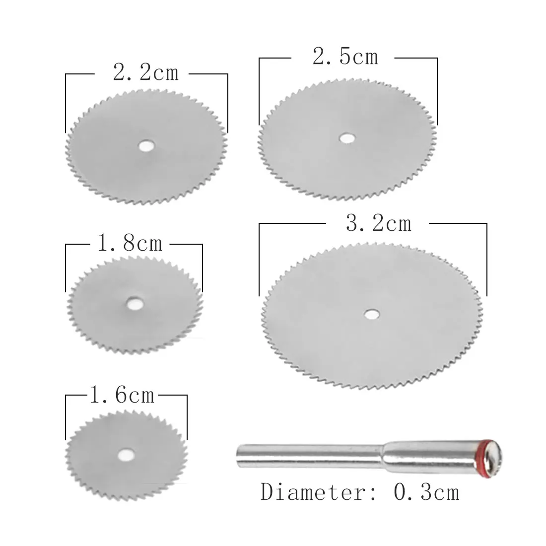 6 pcs/set Stainless Steel Sliced Metal Cutting Discs with 1 mandrel, 16/18/22/25/32mm
6 pcs/set Stainless Steel Sliced Metal Cutting Discs with 1 mandrel, 16/18/22/25/32mm