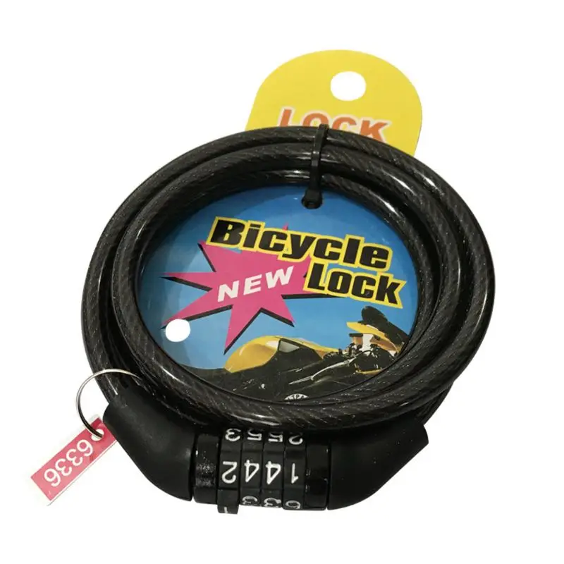Bicycle Cable Lock 110cm 4 Bit Digital Code Lock Anti-theft Safety Lock Without Key for c.cling Bike Riding 
Bicycle Cable Lock 110cm 4 Bit Digital Code Lock Anti-theft Safety Lock Without Key for c.cling Bike Riding