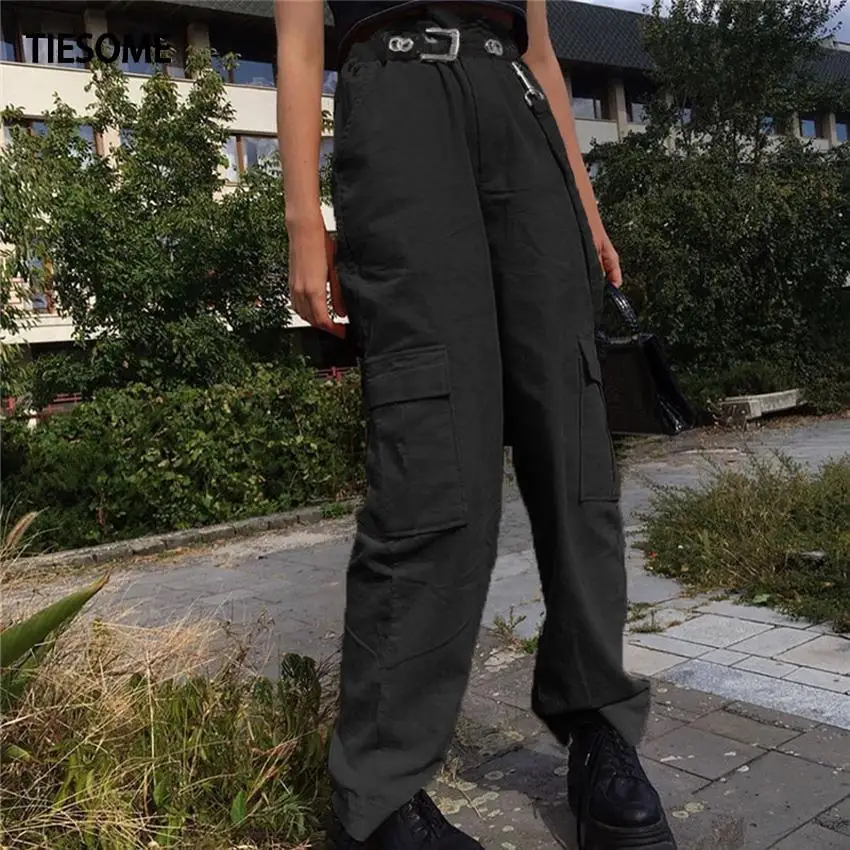 TIESOME palazzo pants women Casual Pockets Patchwork Cargo 2020 High Waist Straight Trousers harajuku pants calas mulher Pant
TIESOME palazzo pants women Casual Pockets Patchwork Cargo 2020 High Waist Straight Trousers harajuku pants calas mulher Pant