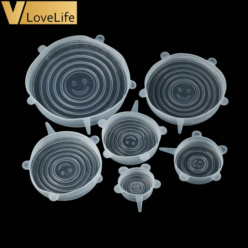 6pcs/lot Silicone Fresh-Keeping Lids Reusable/Eco-friendly Airtight Cover Keeping Fresh Seal Bowl Stretchy Wrap Kitchen Cookware
6pcs/lot Silicone Fresh-Keeping Lids Reusable/Eco-friendly Airtight Cover Keeping Fresh Seal Bowl Stretchy Wrap Kitchen Cookware