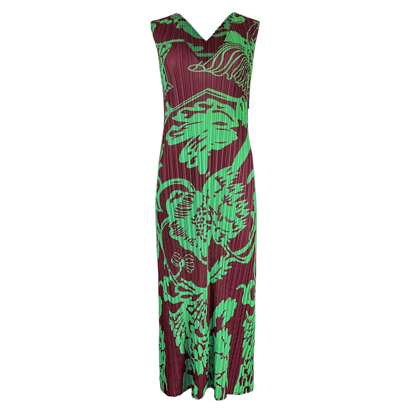 Changpleat Summer New Miyak Pleated Printed dress women Fashion V-neck Sleeveless slim sexy dresses Tide
Changpleat Summer New Miyak Pleated Printed dress women Fashion V-neck Sleeveless slim sexy dresses Tide